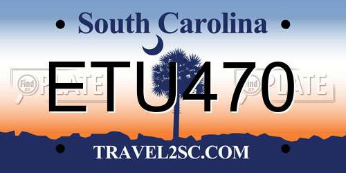 ETU470 South Carolina License Plate