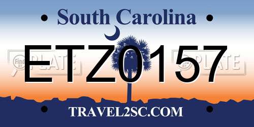 ETZ0157 South Carolina License Plate