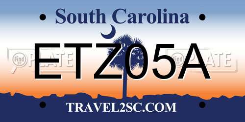 ETZ05A South Carolina License Plate