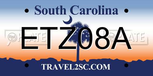 ETZ08A South Carolina License Plate