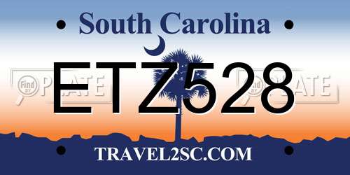 ETZ528 South Carolina License Plate