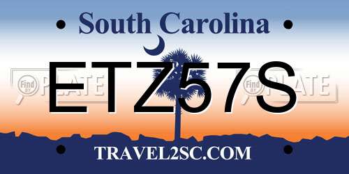 ETZ57S South Carolina License Plate