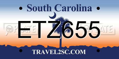 ETZ655 South Carolina License Plate