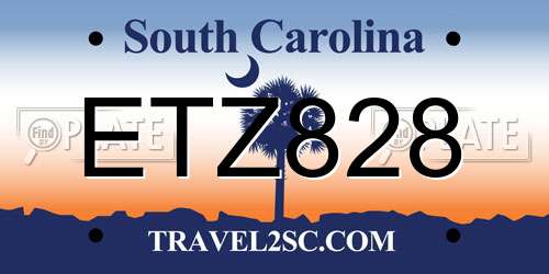ETZ828 South Carolina License Plate