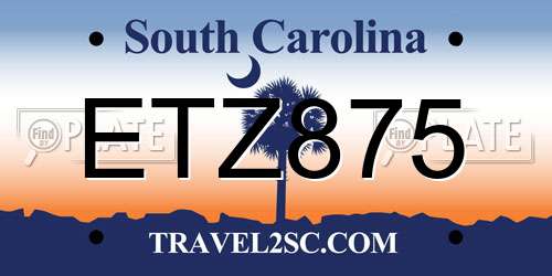 ETZ875 South Carolina License Plate