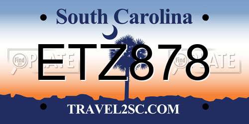 ETZ878 South Carolina License Plate