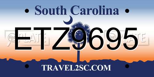 ETZ9695 South Carolina License Plate