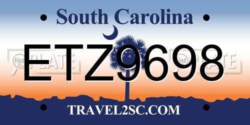 ETZ9698 South Carolina License Plate