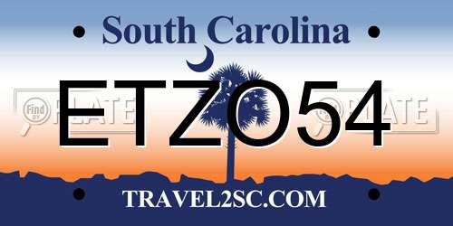 ETZO54 South Carolina License Plate