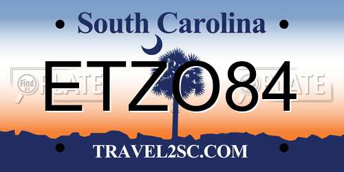 ETZO84 South Carolina License Plate