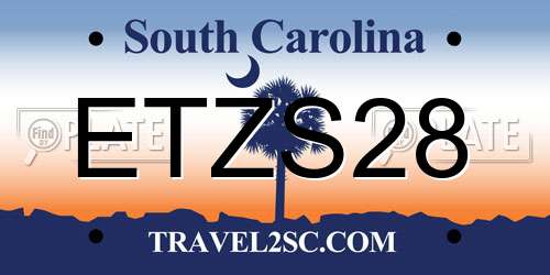 ETZS28 South Carolina License Plate