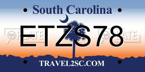 ETZS78 South Carolina License Plate