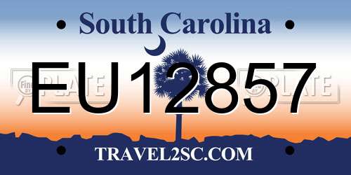 EU12857 South Carolina License Plate