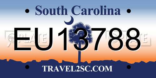 EU13788 South Carolina License Plate