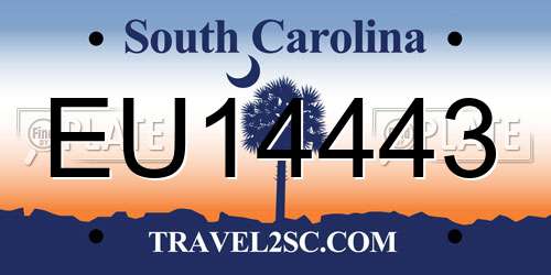 EU14443 South Carolina License Plate