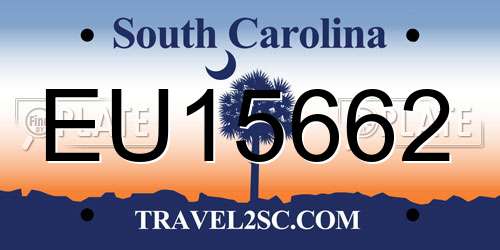 EU15662 South Carolina License Plate