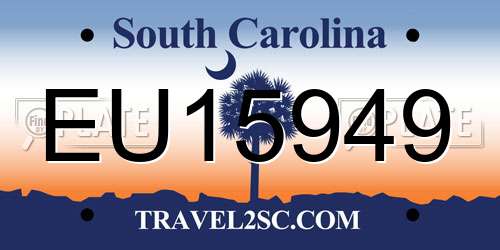 EU15949 South Carolina License Plate
