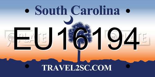 EU16194 South Carolina License Plate
