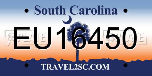 EU16450 South Carolina License Plate