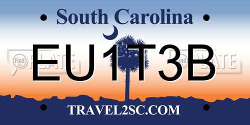 EU1T3B South Carolina License Plate