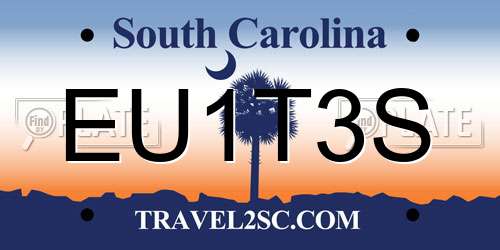 EU1T3S South Carolina License Plate
