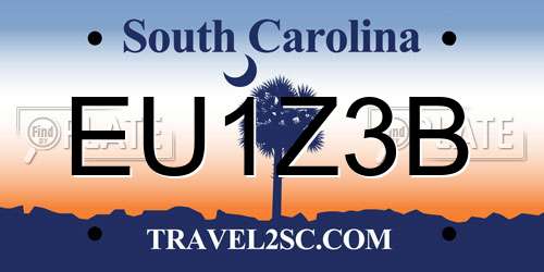 EU1Z3B South Carolina License Plate