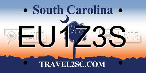 EU1Z3S South Carolina License Plate