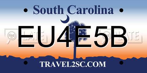 EU4E5B South Carolina License Plate