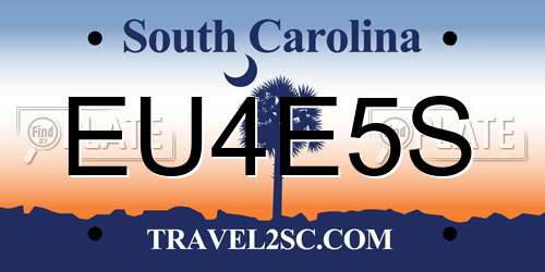 EU4E5S South Carolina License Plate