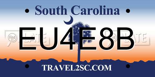 EU4E8B South Carolina License Plate