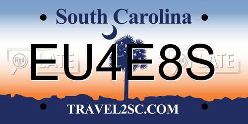 EU4E8S South Carolina License Plate