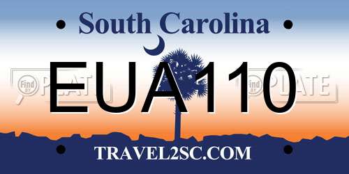 EUA110 South Carolina License Plate