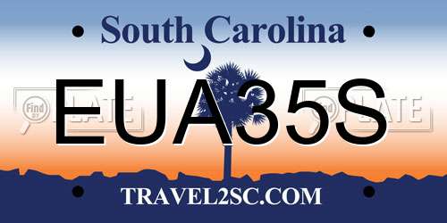 EUA35S South Carolina License Plate