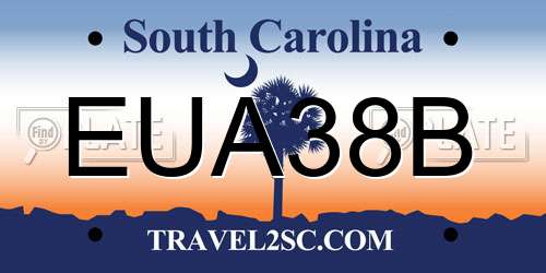 EUA38B South Carolina License Plate