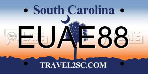 EUAE88 South Carolina License Plate