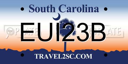 EUI23B South Carolina License Plate