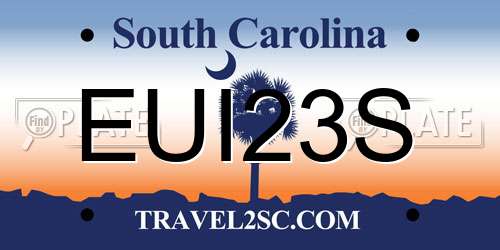 EUI23S South Carolina License Plate