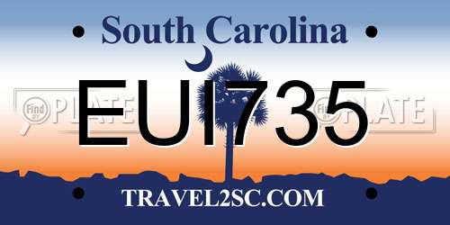 EUI735 South Carolina License Plate