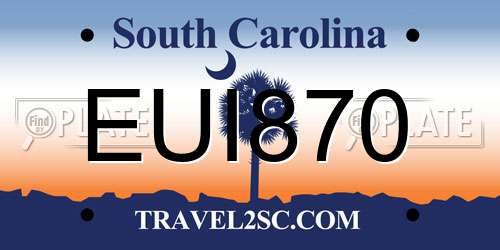 EUI870 South Carolina License Plate