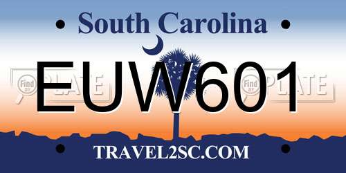 EUW601 South Carolina License Plate