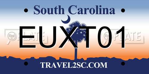 EUXT01 South Carolina License Plate