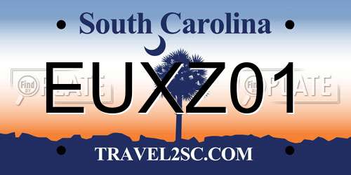 EUXZ01 South Carolina License Plate