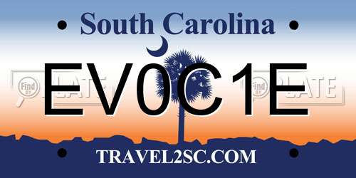 EV0C1E South Carolina License Plate