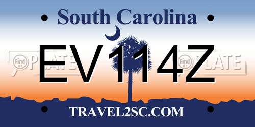 EV114Z South Carolina License Plate