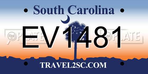 EV1481 South Carolina License Plate