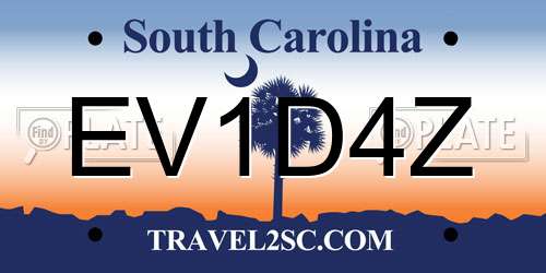 EV1D4Z South Carolina License Plate