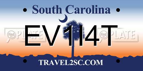 EV1I4T South Carolina License Plate
