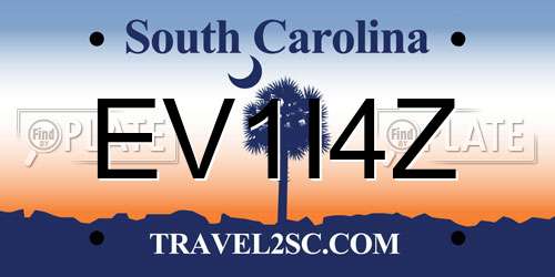 EV1I4Z South Carolina License Plate