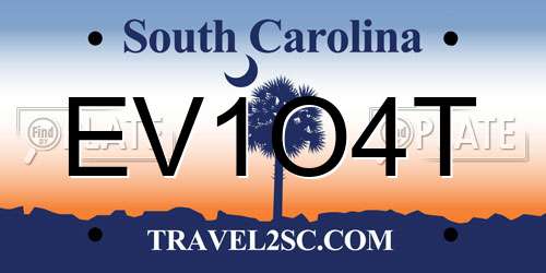 EV1O4T South Carolina License Plate