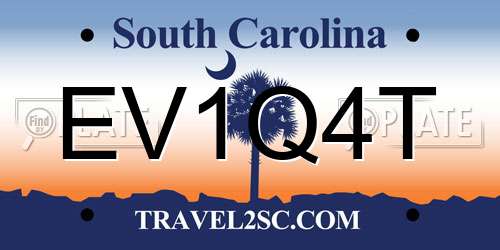 EV1Q4T South Carolina License Plate
